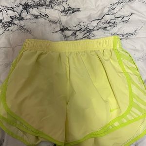 Neon Nike shorts, mid rise, wore once
